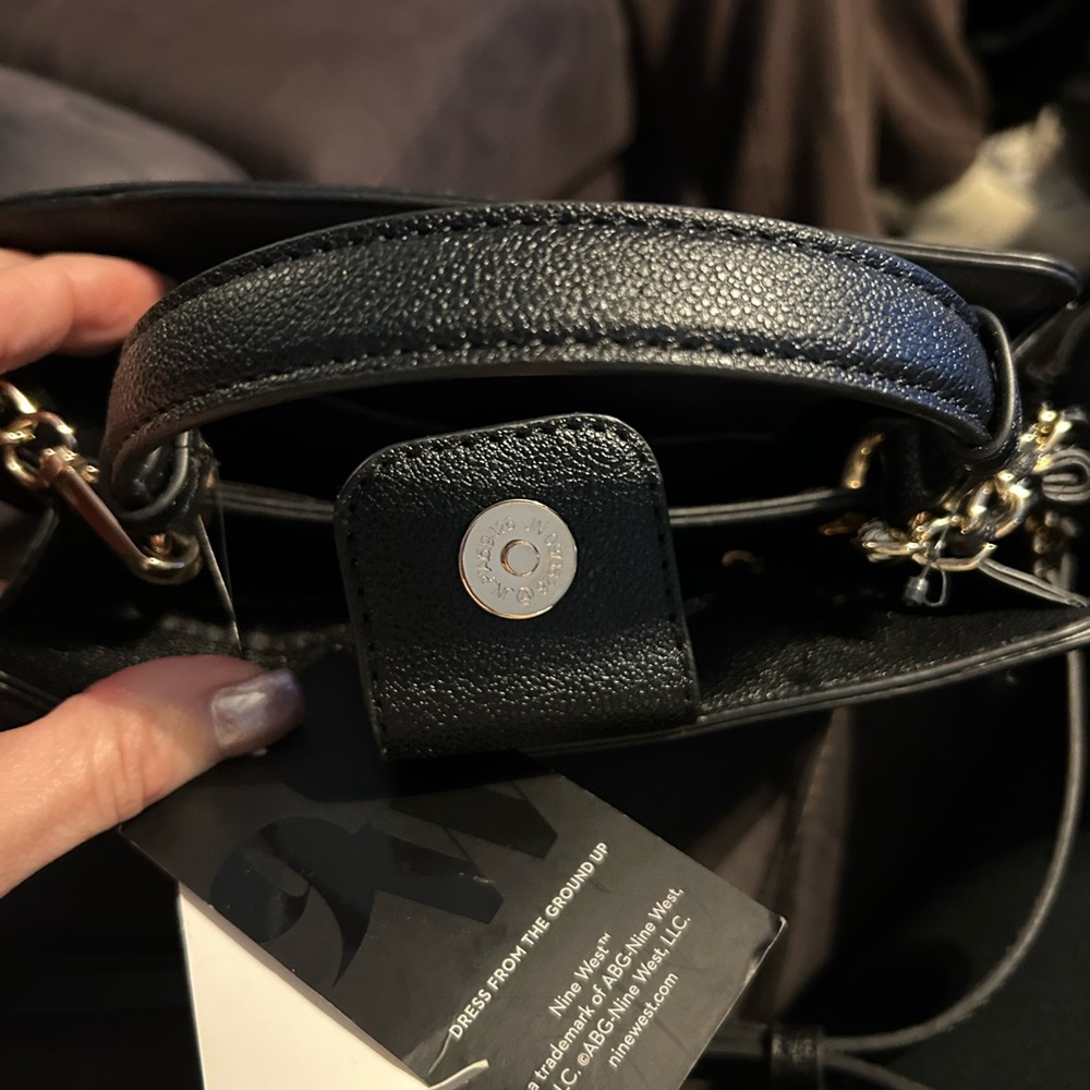 Nine West Black Crossbody Bag with Gold Accents - Picture 6 of 9
